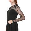 imageAllegra K Womens Heart Mesh Sheer Long Sleeve Gothic Cocktail Skater Party Short DressBlack