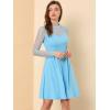 imageAllegra K Womens Heart Mesh Sheer Long Sleeve Gothic Cocktail Skater Party Short DressLight Blue