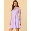 imageAllegra K Womens Heart Mesh Sheer Long Sleeve Gothic Cocktail Skater Party Short DressLight Purple