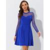 imageAllegra K Womens Heart Mesh Sheer Long Sleeve Gothic Cocktail Skater Party Short DressRoyal Blue