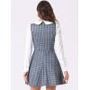 imageAllegra K Womens Peter Pan Collar Contrast Color Button Decor ALine Christmas Plaid Mini DressBlue