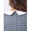 imageAllegra K Womens Peter Pan Collar Contrast Color Button Decor ALine Christmas Plaid Mini DressBlue