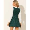 imageAllegra K Womens Peter Pan Collar Contrast Color Button Decor ALine Christmas Plaid Mini DressGreen