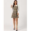 imageAllegra K Womens Peter Pan Collar Contrast Color Button Decor ALine Christmas Plaid Mini DressKhaki Brown