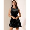 imageAllegra K Womens Shiny Star Dresses Sleeveless Mini Christmas Velvet DressBlack