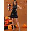 imageAllegra K Womens Shiny Star Dresses Sleeveless Mini Christmas Velvet DressBlack