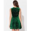 imageAllegra K Womens Shiny Star Dresses Sleeveless Mini Christmas Velvet DressDark Green