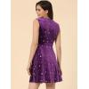 imageAllegra K Womens Shiny Star Dresses Sleeveless Mini Christmas Velvet DressDark Purple