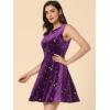 imageAllegra K Womens Shiny Star Dresses Sleeveless Mini Christmas Velvet DressDark Purple