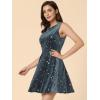 imageAllegra K Womens Shiny Star Dresses Sleeveless Mini Christmas Velvet DressGray