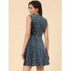 imageAllegra K Womens Shiny Star Dresses Sleeveless Mini Christmas Velvet DressGray