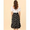 imageAllegra K Floral Midi Skirt for Womens Elastic Waist Flowy Chiffon Ruffled Tiered Skirts