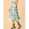 imageAllegra K Tiered Skirt for Womens Summer Beach Hawaiian Tropical Boho Midi Skirt