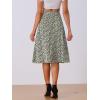 imageAllegra K Womens ALine Midi Skirt Floral Print Chiffon Vintage 2024 Summer SkirtsApricot Black