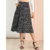 imageAllegra K Womens ALine Midi Skirt Floral Print Chiffon Vintage 2024 Summer SkirtsBlack