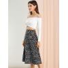 imageAllegra K Womens ALine Midi Skirt Floral Print Chiffon Vintage 2024 Summer SkirtsBlack