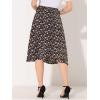 imageAllegra K Womens ALine Midi Skirt Floral Print Chiffon Vintage 2024 Summer SkirtsBlackwhite