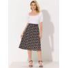 imageAllegra K Womens ALine Midi Skirt Floral Print Chiffon Vintage 2024 Summer SkirtsBlackwhite