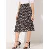 imageAllegra K Womens ALine Midi Skirt Floral Print Chiffon Vintage 2024 Summer SkirtsBlackwhite