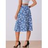 imageAllegra K Womens ALine Midi Skirt Floral Print Chiffon Vintage 2024 Summer SkirtsBlue White