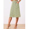 imageAllegra K Womens ALine Midi Skirt Floral Print Chiffon Vintage 2024 Summer SkirtsGreen White