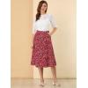 imageAllegra K Womens ALine Midi Skirt Floral Print Chiffon Vintage 2024 Summer SkirtsRed