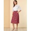 imageAllegra K Womens ALine Midi Skirt Floral Print Chiffon Vintage 2024 Summer SkirtsRed