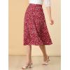 imageAllegra K Womens ALine Midi Skirt Floral Print Chiffon Vintage 2024 Summer SkirtsRed