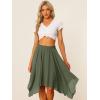 imageAllegra K Womens Asymmetrical Hem Elastic Waist Chiffon Flowy Vintage Handkerchief Hemline Midi SkirtArmy Green