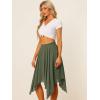 imageAllegra K Womens Asymmetrical Hem Elastic Waist Chiffon Flowy Vintage Handkerchief Hemline Midi SkirtArmy Green