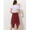 imageAllegra K Womens Asymmetrical Hem Elastic Waist Chiffon Flowy Vintage Handkerchief Hemline Midi SkirtBurgundy