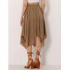 imageAllegra K Womens Asymmetrical Hem Elastic Waist Chiffon Flowy Vintage Handkerchief Hemline Midi SkirtCamel