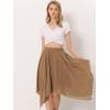 imageAllegra K Womens Asymmetrical Hem Elastic Waist Chiffon Flowy Vintage Handkerchief Hemline Midi SkirtCamel