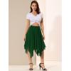 imageAllegra K Womens Asymmetrical Hem Elastic Waist Chiffon Flowy Vintage Handkerchief Hemline Midi SkirtGreen