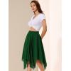 imageAllegra K Womens Asymmetrical Hem Elastic Waist Chiffon Flowy Vintage Handkerchief Hemline Midi SkirtGreen