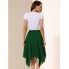 imageAllegra K Womens Asymmetrical Hem Elastic Waist Chiffon Flowy Vintage Handkerchief Hemline Midi SkirtGreen