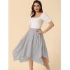 imageAllegra K Womens Asymmetrical Hem Elastic Waist Chiffon Flowy Vintage Handkerchief Hemline Midi SkirtLight Gray