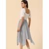 imageAllegra K Womens Asymmetrical Hem Elastic Waist Chiffon Flowy Vintage Handkerchief Hemline Midi SkirtLight Gray