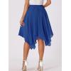 imageAllegra K Womens Asymmetrical Hem Elastic Waist Chiffon Flowy Vintage Handkerchief Hemline Midi SkirtRoyal Blue