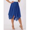 imageAllegra K Womens Asymmetrical Hem Elastic Waist Chiffon Flowy Vintage Handkerchief Hemline Midi SkirtRoyal Blue