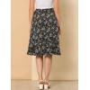 imageAllegra K Womens Floral Printed Self Tie Knot HighLow Ruffle Hem Wrap SkirtBlack White