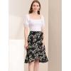 imageAllegra K Womens Floral Printed Self Tie Knot HighLow Ruffle Hem Wrap SkirtBlack a