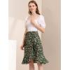 imageAllegra K Womens Floral Printed Self Tie Knot HighLow Ruffle Hem Wrap SkirtGreen