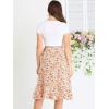 imageAllegra K Womens Floral Printed Self Tie Knot HighLow Ruffle Hem Wrap SkirtWhite