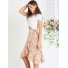 imageAllegra K Womens Floral Printed Self Tie Knot HighLow Ruffle Hem Wrap SkirtWhite