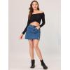 imageAllegra K Womens High Waist Denim Skirt Side Slit Casual Stretch Short Mini Jean SkirtsBlue