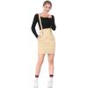 imageAllegra K Womens High Waist Suspender Adjustable Strap Party Pencil Braces Short Skirt OverallsBeige