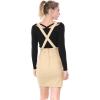 imageAllegra K Womens High Waist Suspender Adjustable Strap Party Pencil Braces Short Skirt OverallsBeige