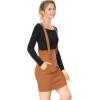 imageAllegra K Womens High Waist Suspender Adjustable Strap Party Pencil Braces Short Skirt OverallsBrown