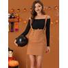 imageAllegra K Womens High Waist Suspender Adjustable Strap Party Pencil Braces Short Skirt OverallsBrown